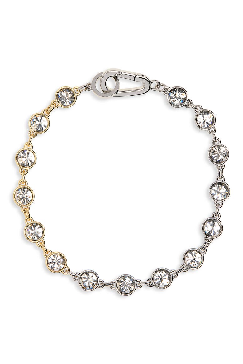 Two-Tone Crystal Line Bracelet, Main, color, TWO TONE