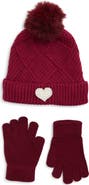 Capelli New York Kids' Basket Weave Beanie & Gloves Set