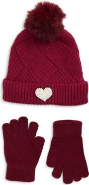 Capelli New York Kids' Basket Weave Beanie & Gloves Set
