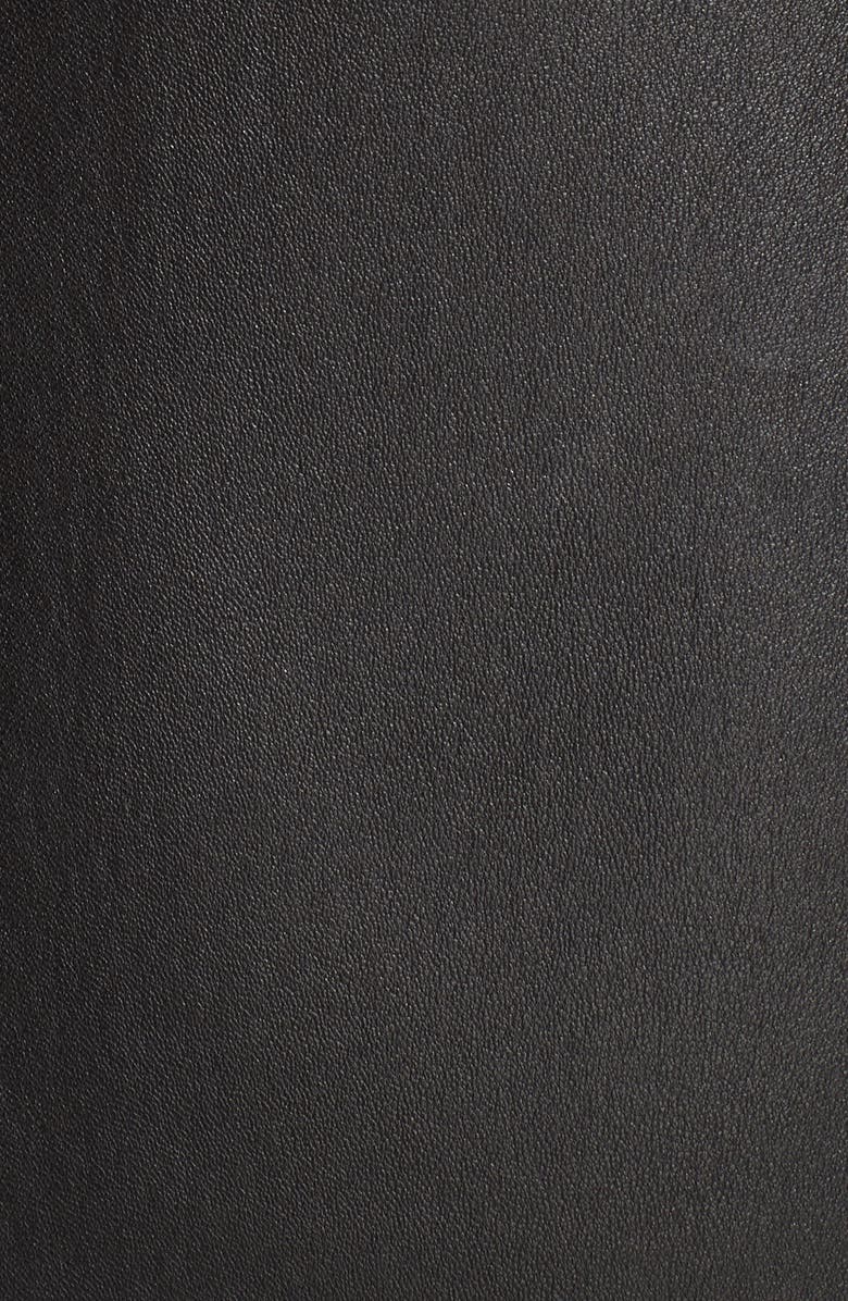 SPRWMN Front Zip Leather Bodysuit, Alternate, color, 