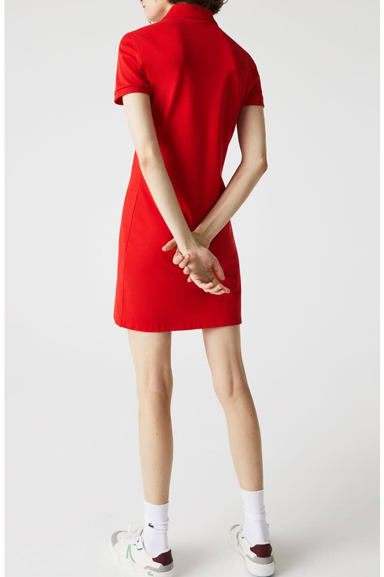 Stretch Cotton Polo Dress, Alternate, color, FIREMAN