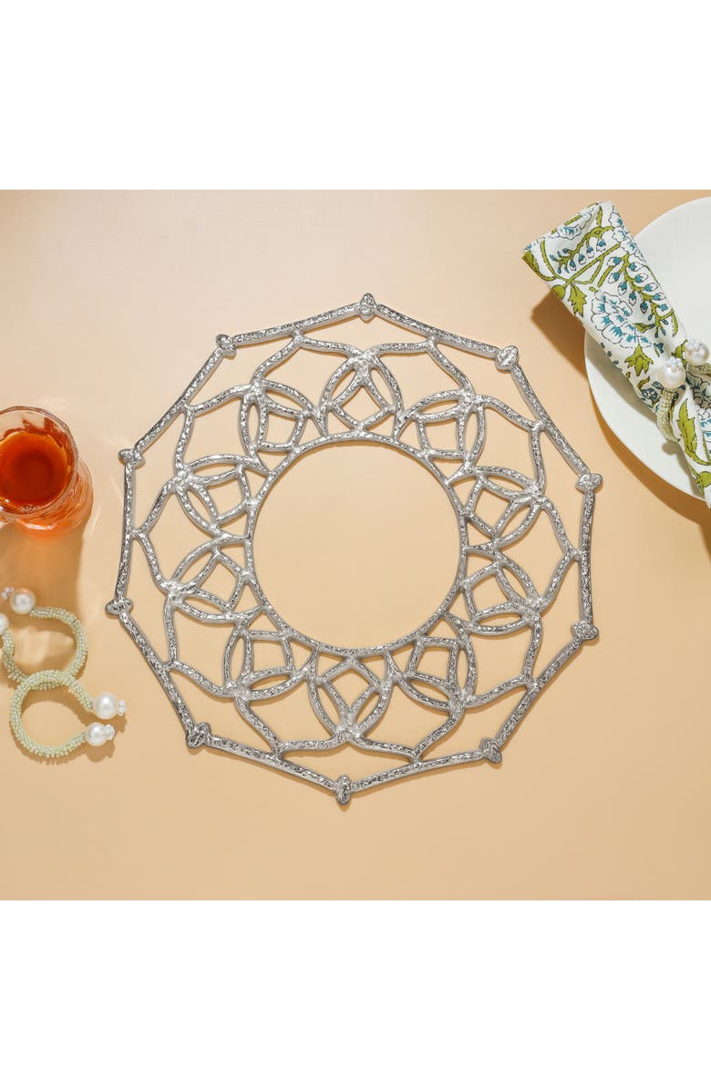 Tiramisu Metallic Charger Plate, Alternate, color, Silver