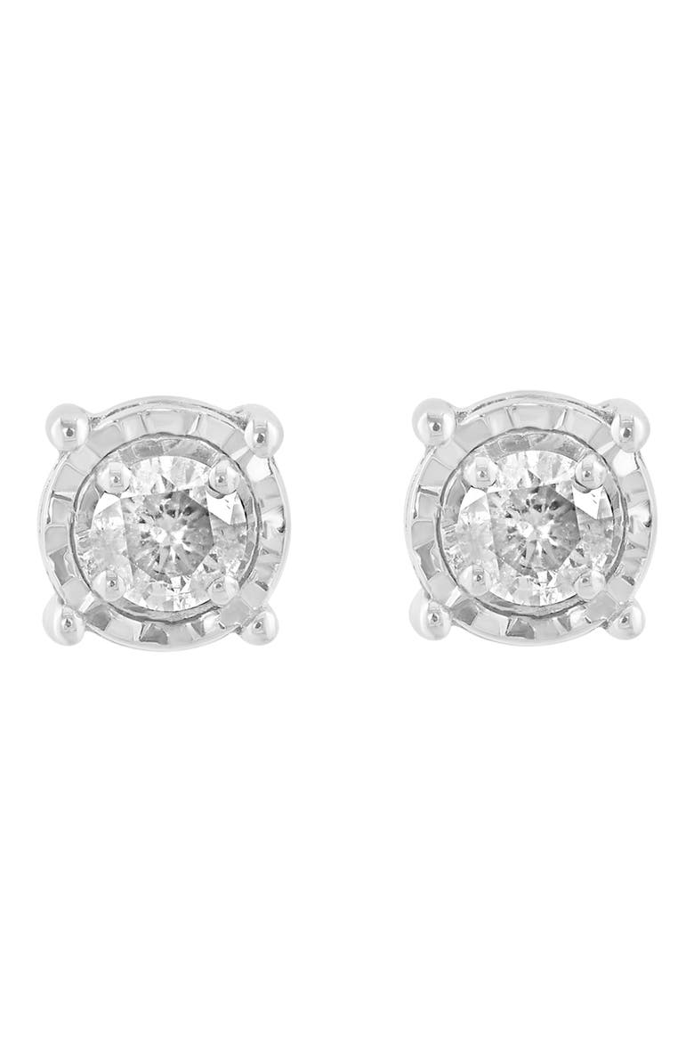Diamond Stud Earrings, Alternate, color, WHITE