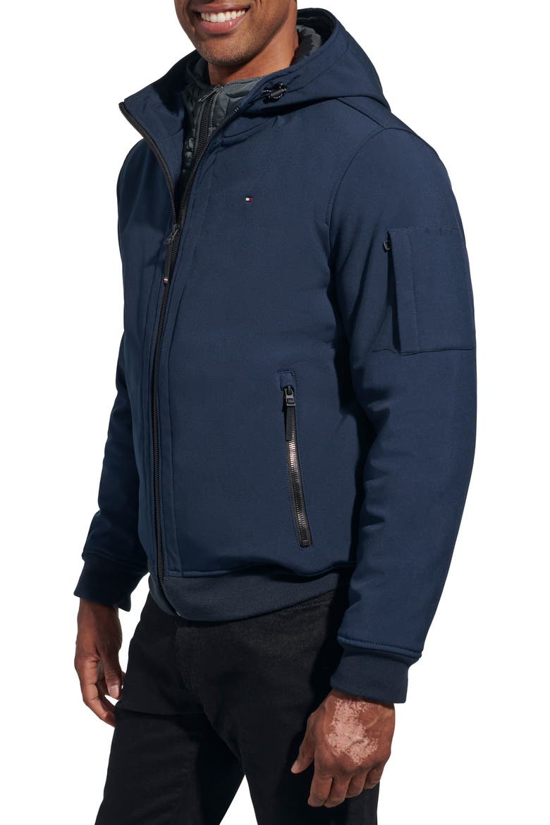 Softshell Hooded Jacket with Bib, Alternate, color, MIDNIGHT