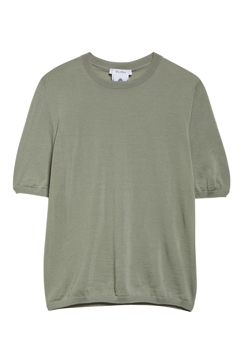 Gerico Short Sleeve Virgin Wool Sweater, Alternate, color, SAGE GREEN