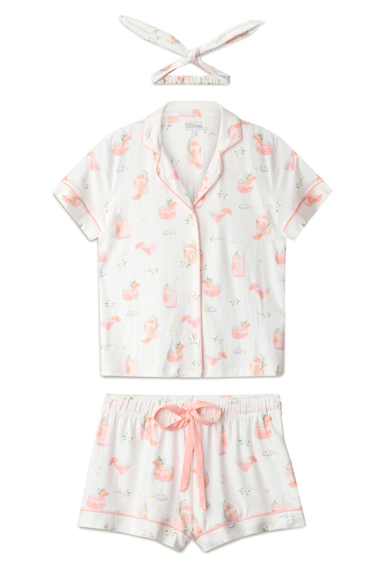 Paloma Mama Short Pajamas & Headband Set, Alternate, color, IVORY