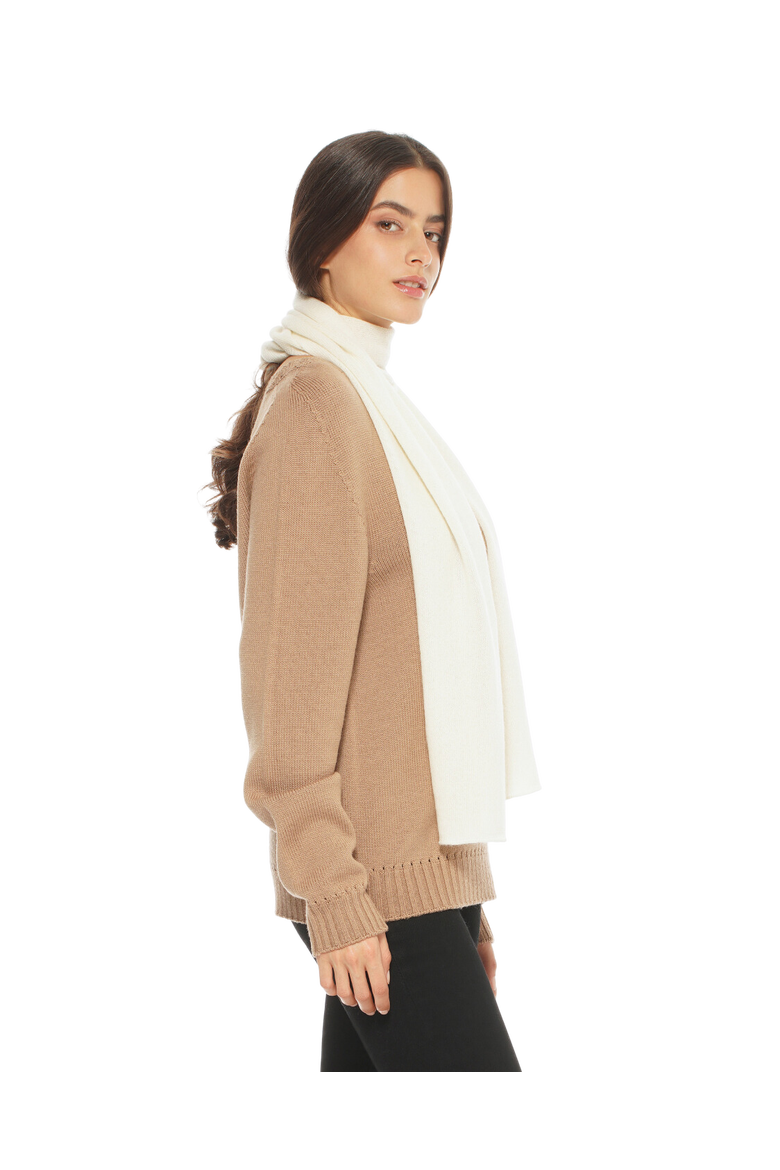 Essential Pure Cashmere Maxi Wide Scarf, Alternate, color, Milk White