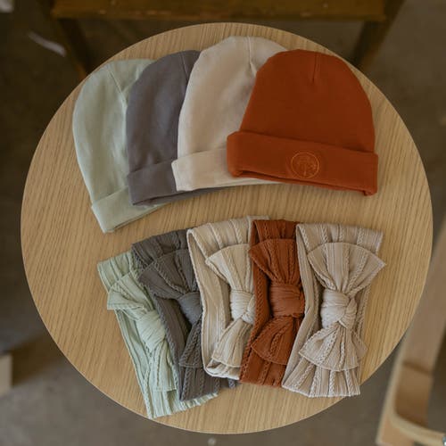 Parker Baby Co. Cable Knit Knotted Headbands In Pebble Set