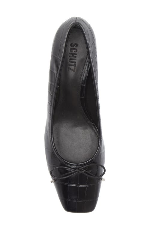 Schutz Arissa Leather Bow Square-toe Pumps