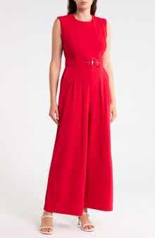 Sleeveless Belted Jumpsuit
