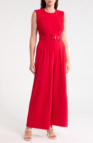 Calvin Klein Sleeveless Belted Jumpsuit
