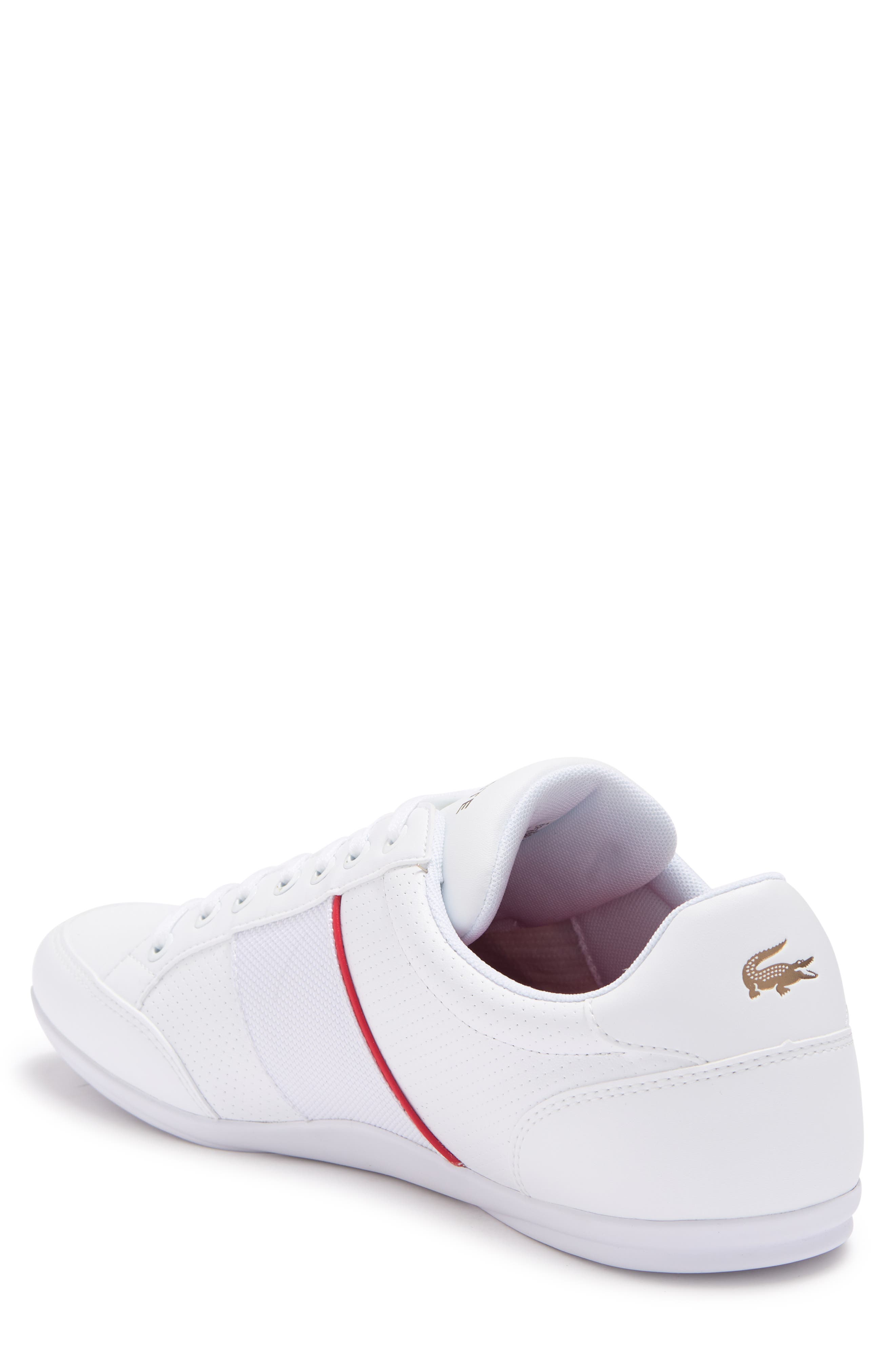 Lacoste Nivolor Leather Sneaker, Alternate, color, Wht/Red