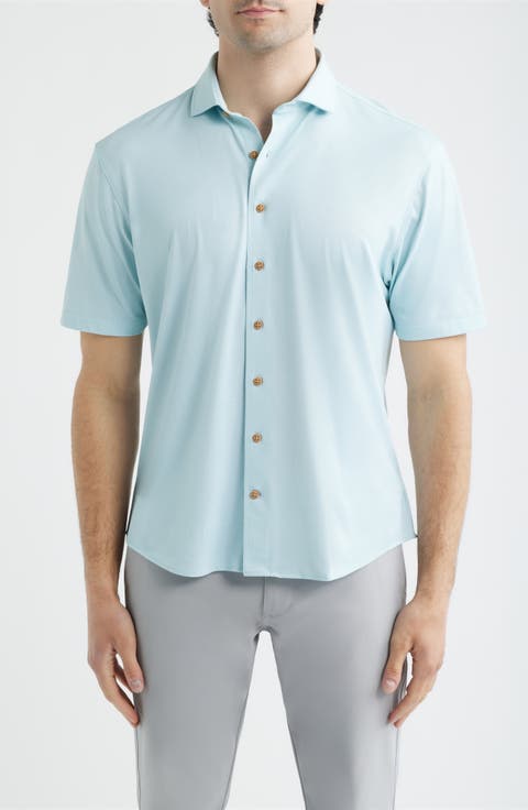 Breck Hangin’ Out Knit Short Sleeve Button-Up Shirt