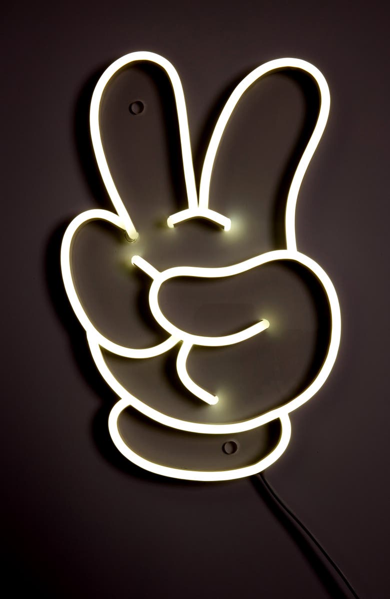 Yellowpop x Disney Mickey Peace LED Neon Sign, Alternate, color, 