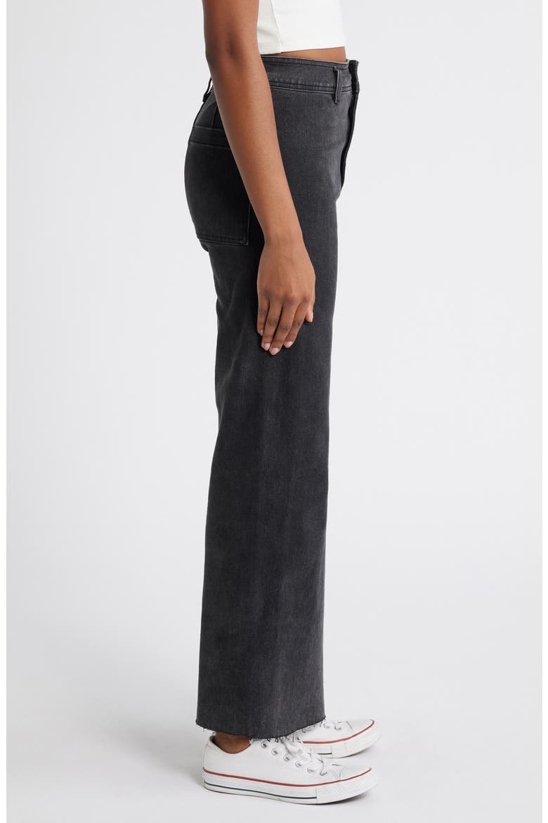 Holiday High Waist Wide Leg Jeans, Alternate, color, WASHED BLACK