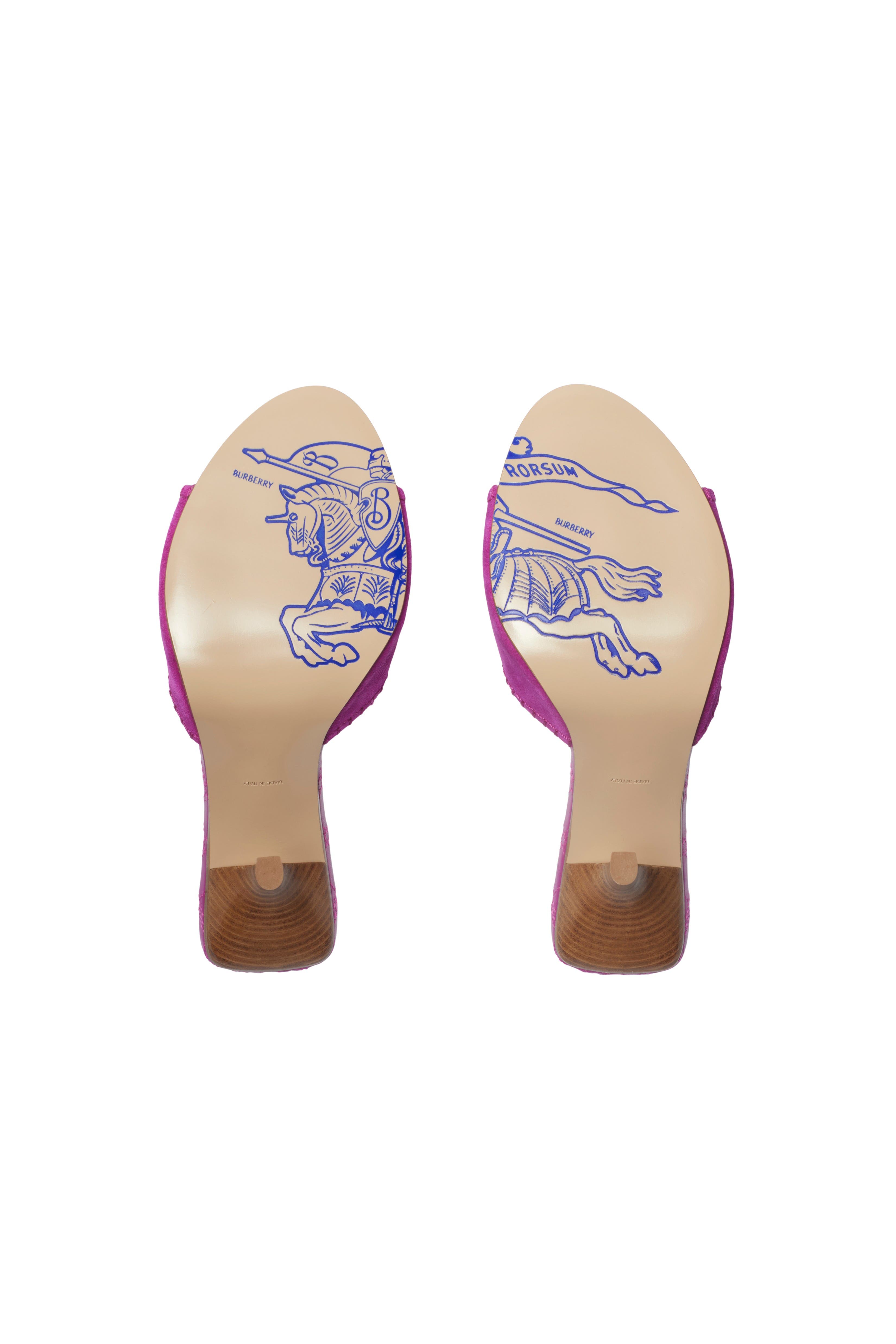 Burberry Suede Cabana Mules, Alternate, color, Urchin