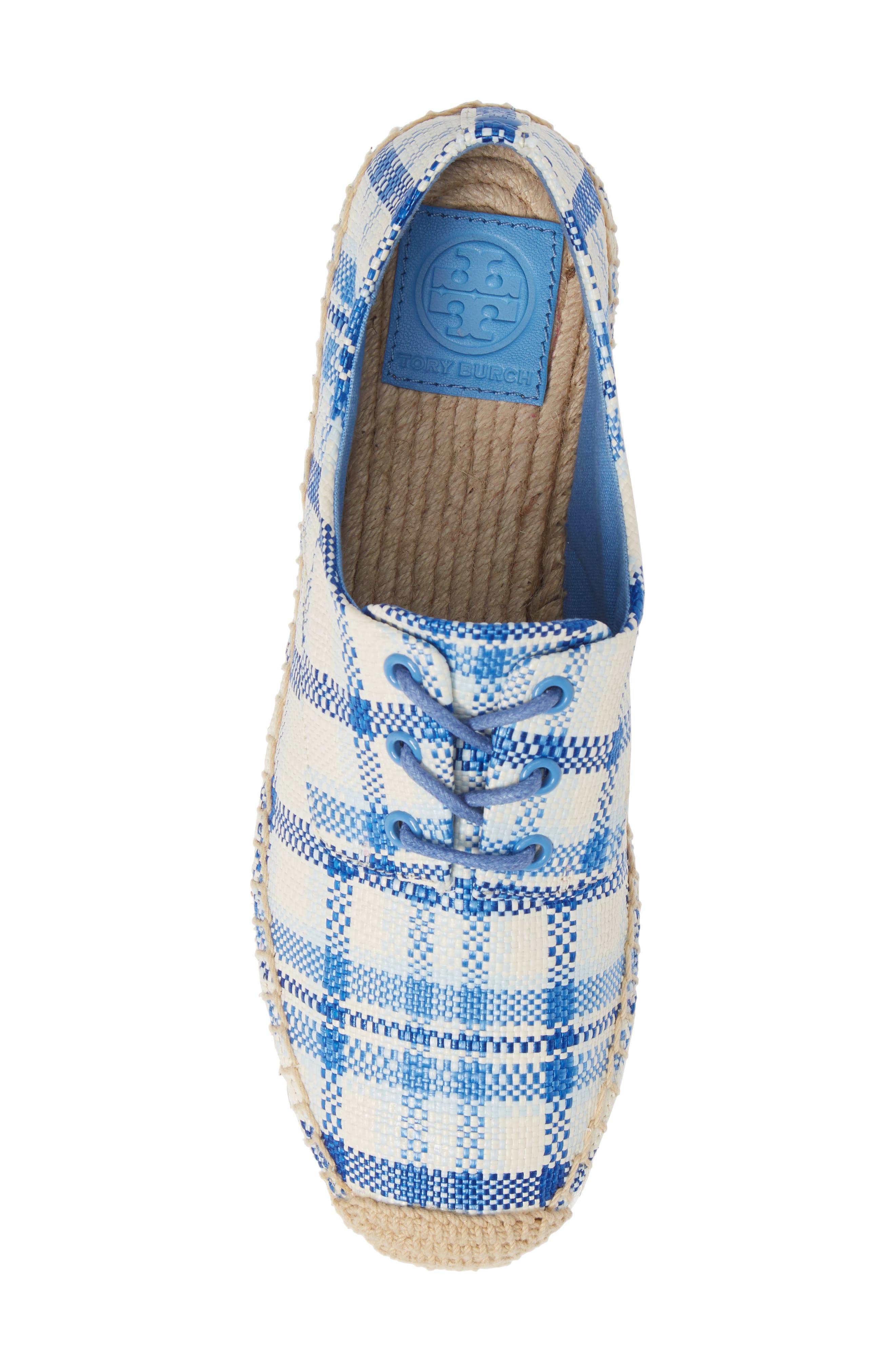 Florence Platform Espadrille, Alternate, color, BLUE CHECK IN PLAID