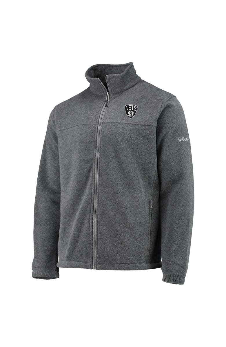 Columbia Men's Columbia Brooklyn Nets Heathered Charcoal Flanker Full-Zip Jacket, Alternate, color, Heather Charcoal