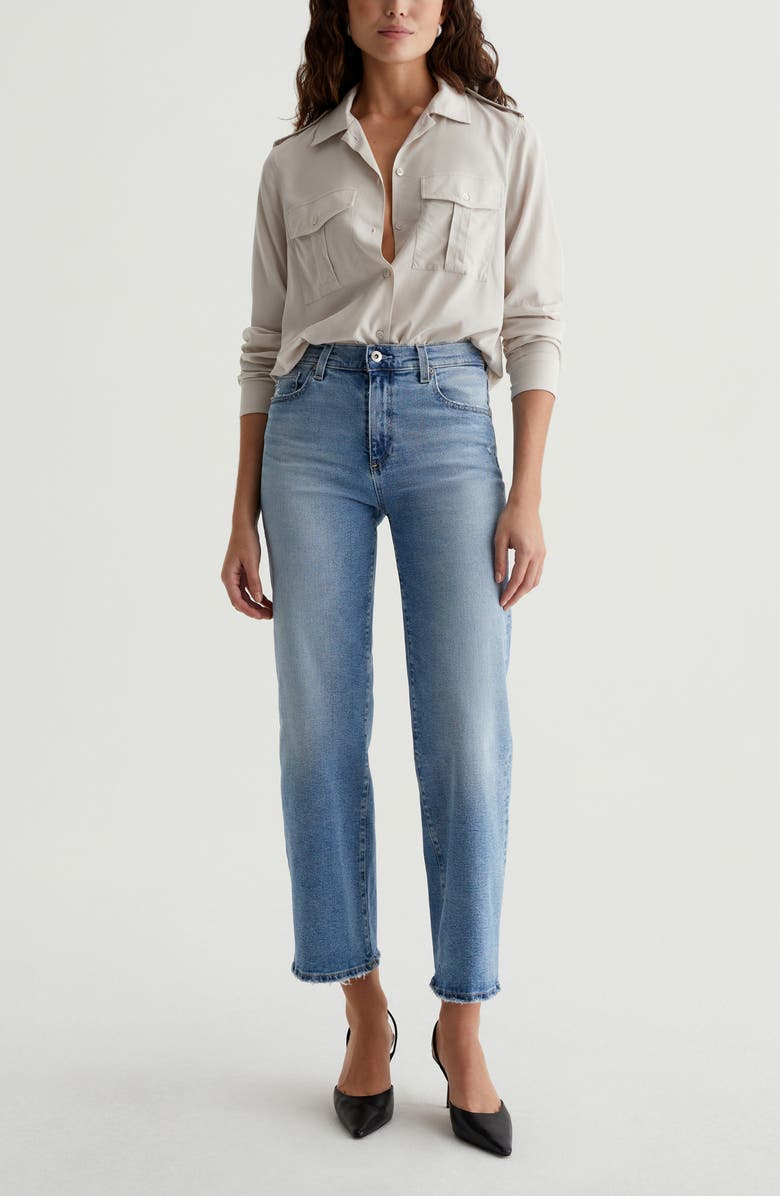 AG Saige Mid Rise Wide Leg Crop Jeans, Alternate, color, Momento