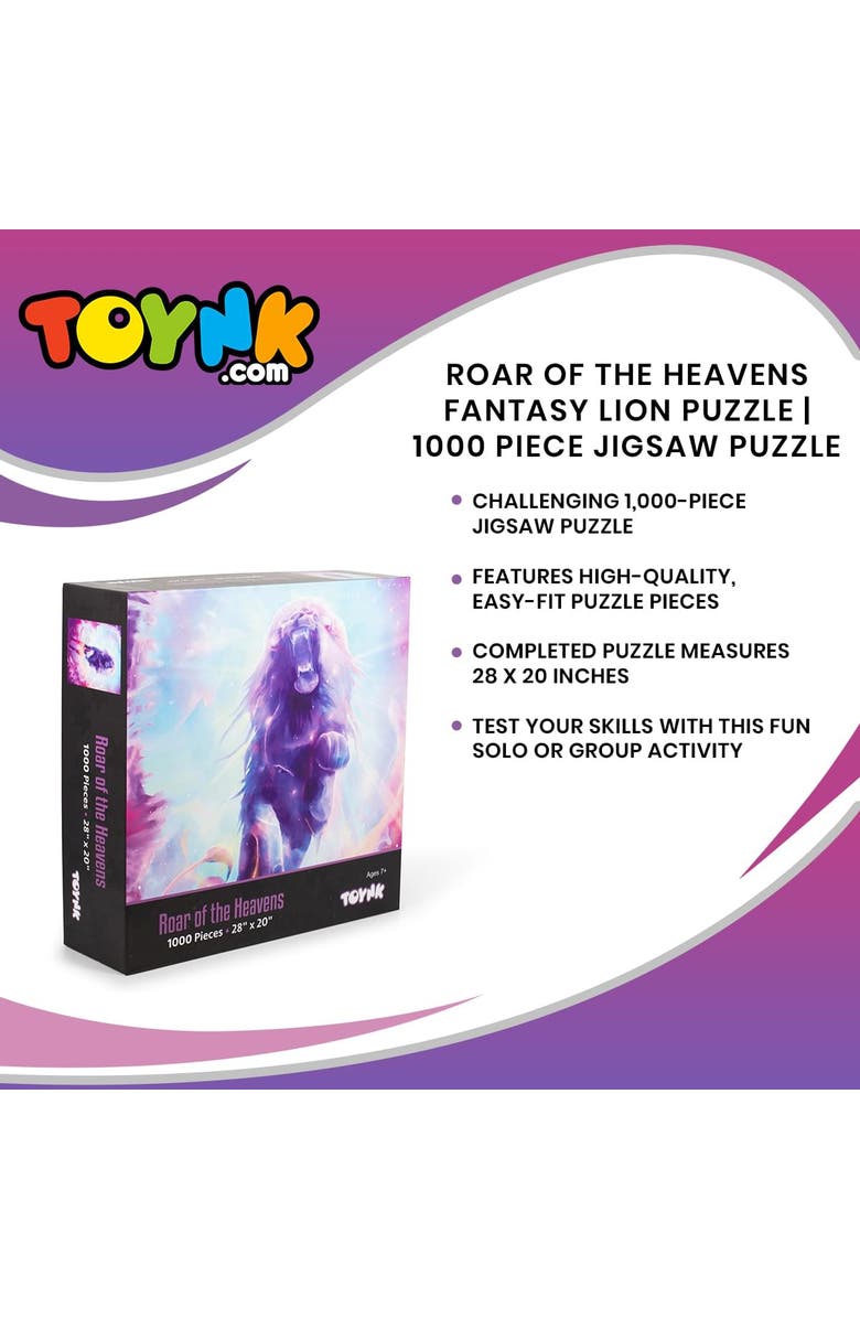 Toynk Roar of the Heavens Fantasy Lion Puzzle | 1000 Piece Jigsaw Puzzle, Alternate, color, Multi-Color