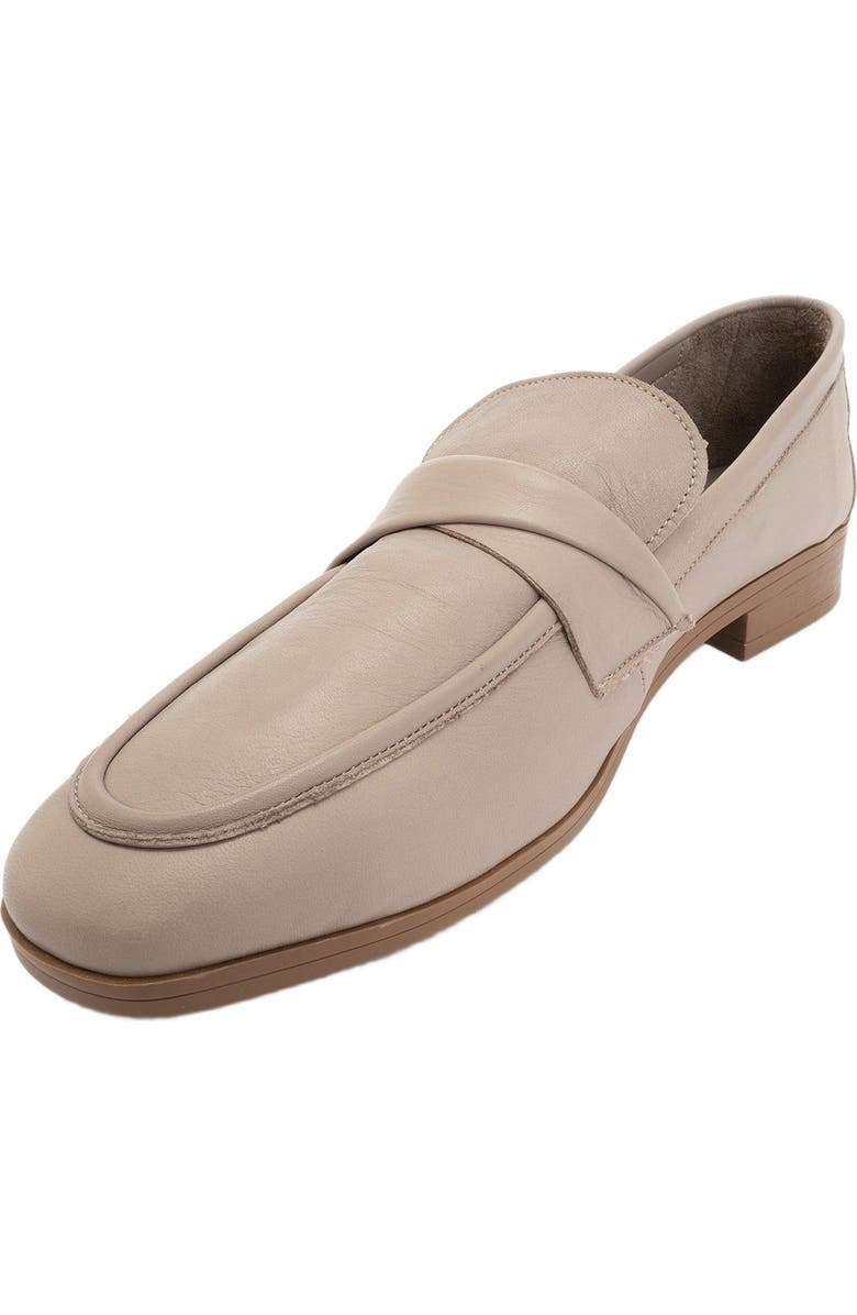 Forever & Always Shoes Splice Leather Flat Loafers, Alternate, color, Bone Color Leather