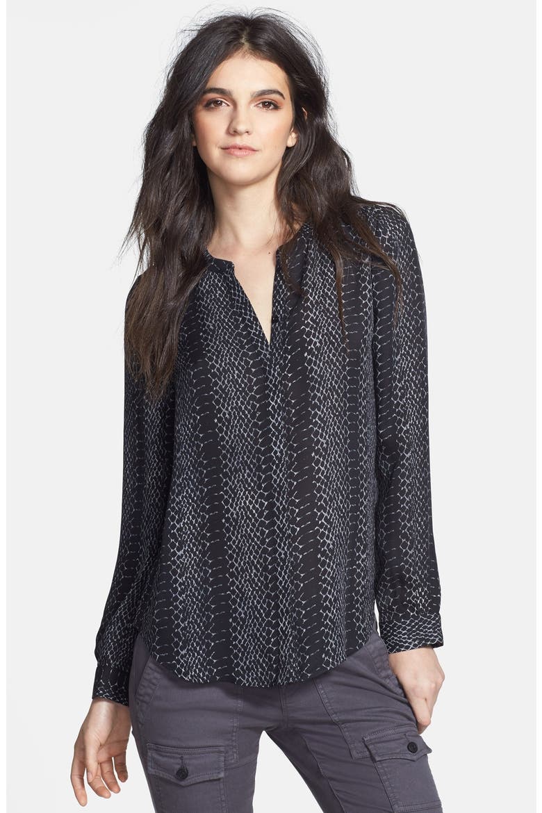 'Hanelle' Silk Blouse, Main, color, CAVIAR/PORCELAIN