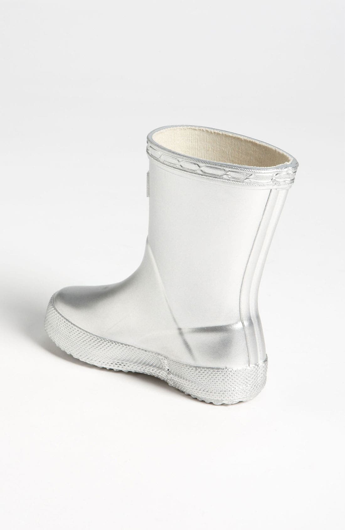 'Kid's First Gloss' Rain Boot, Alternate, color, SILVER
