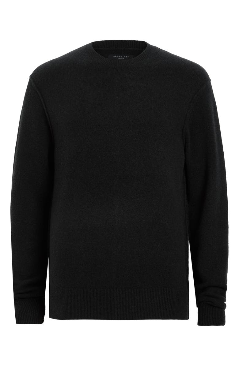 AllSaints Patern Crewneck Sweater, Alternate, color, Black