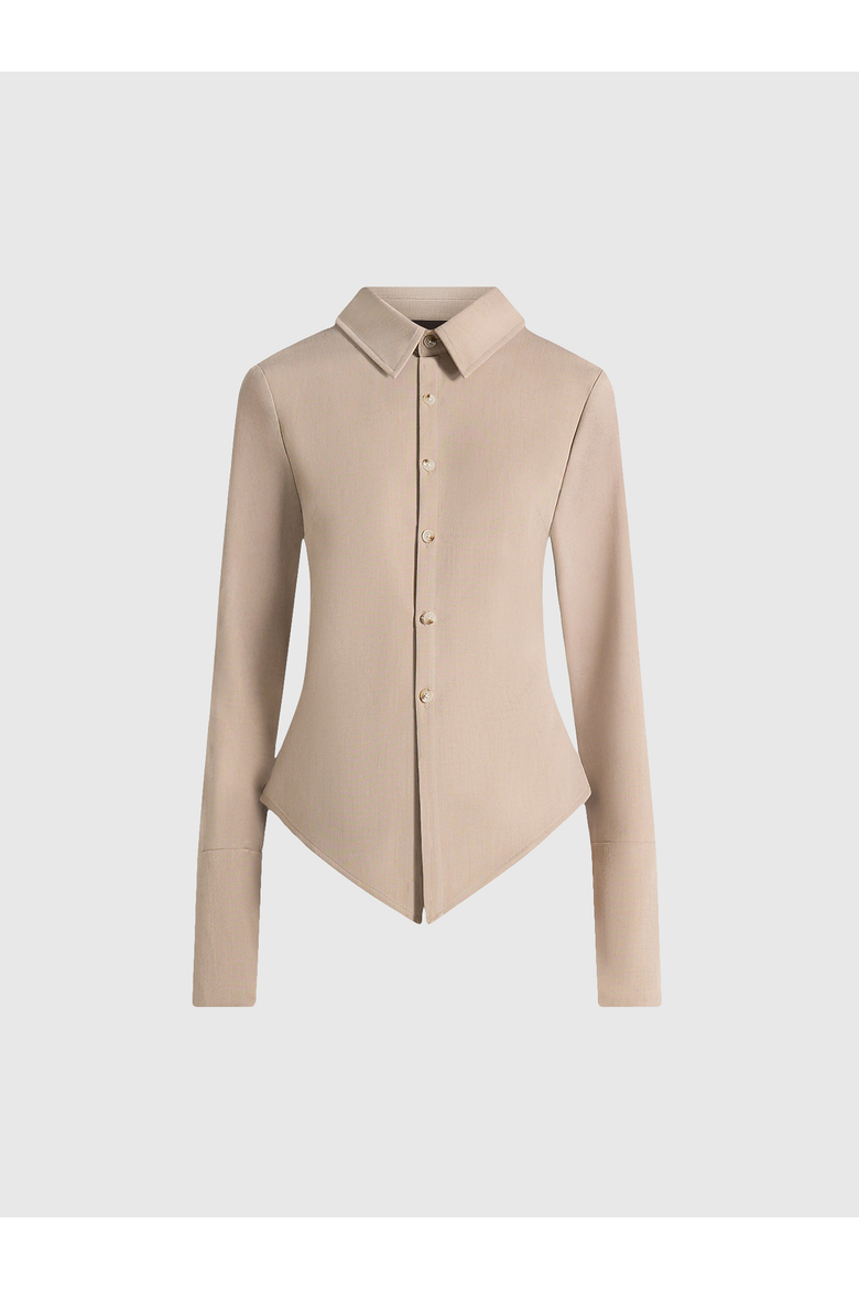 Sonia Tailored Cinch Shirt, Alternate, color, Beige