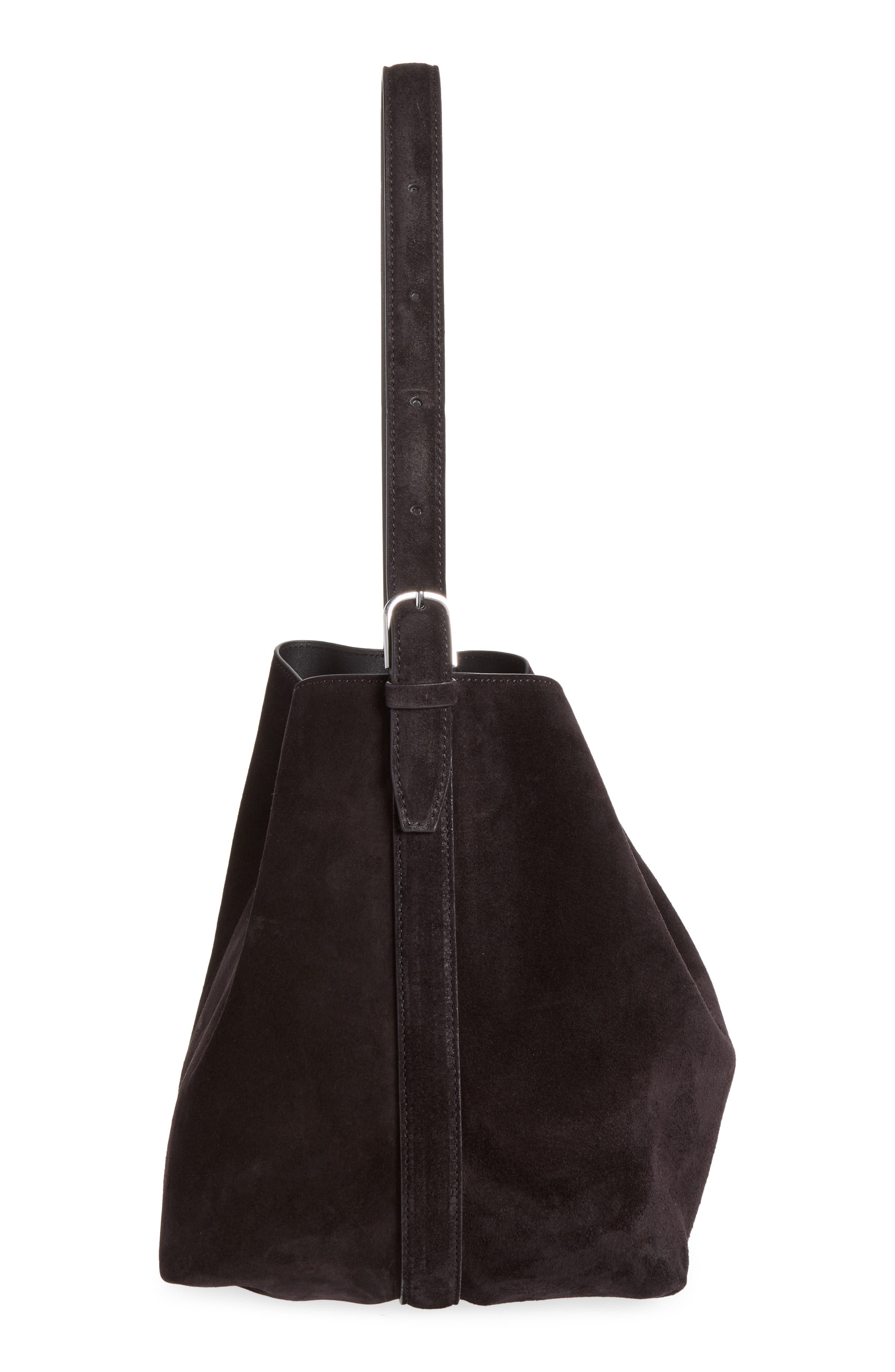 Medium Belted Suede Tote, Alternate, color, ESPRESSO