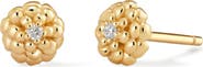 MADE BY MARY Cubic Zirconia Birthstone Flower Stud Earrings