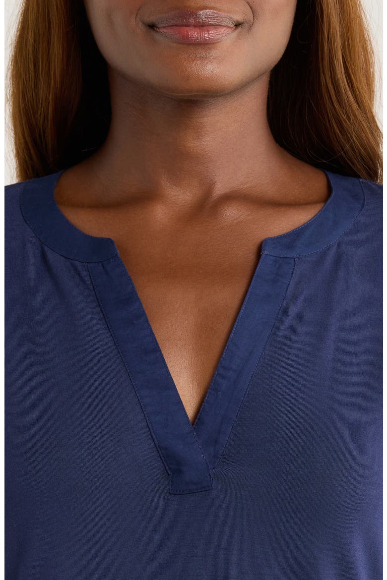Kauai Split Neck Top, Alternate, color, COASTLINE