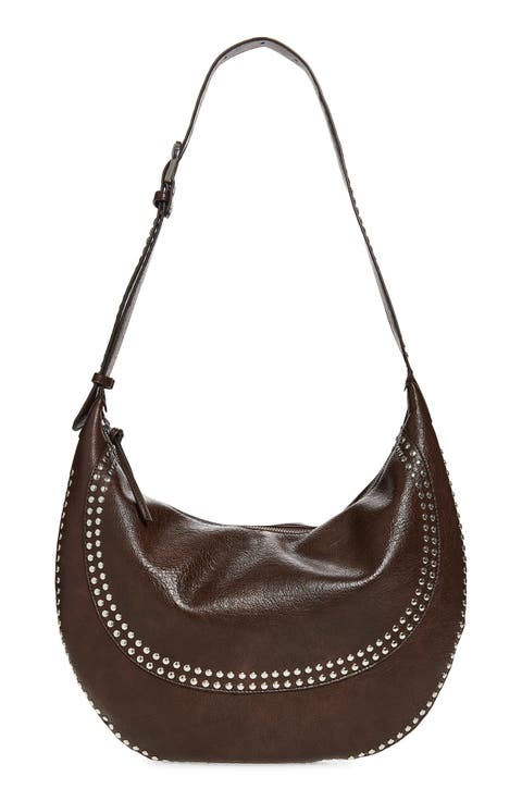 Mumbai Studded Faux Leather Shoulder Bag