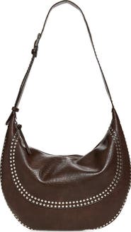 MANGO Studded Faux Leather Shoulder Bag