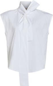 Marni Tie Neck Cotton Poplin Top