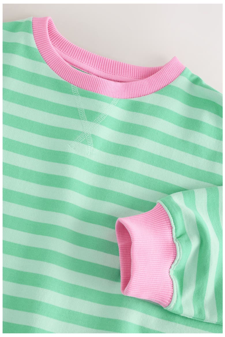 Kids' Stripe Oversize Cotton Sweatshirt, Alternate, color, GREEN