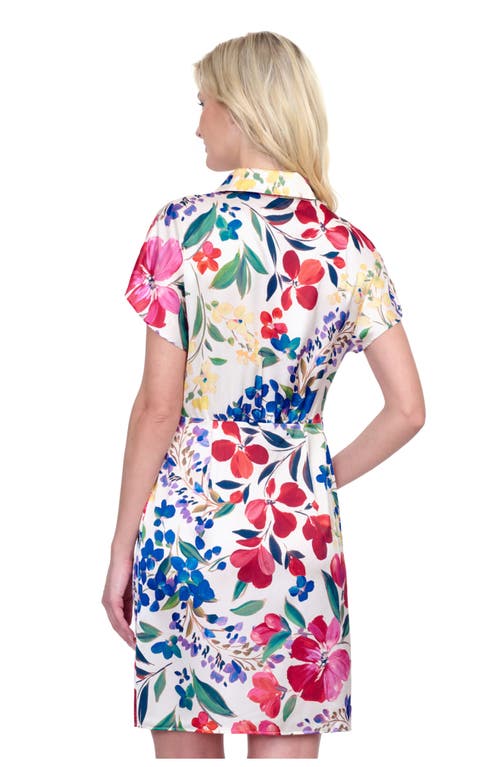 Shop Gottex Garden Dream Button-down Shirt Dress Cover-up In Off White Multi