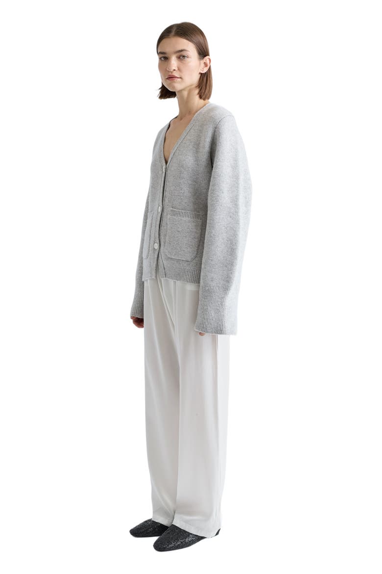 V Neck Cardigan, Alternate, color, Light Grey