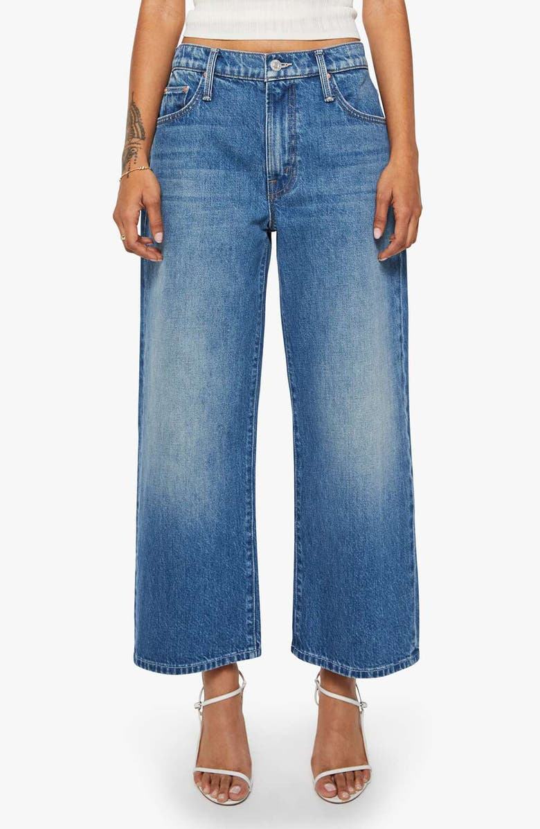 MOTHER Lil' Dodger Flood Jeans, Main, color, Green Thumb