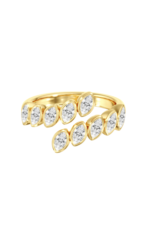 Marquise Bezel Bypass Lab Diamond Ring in 14K