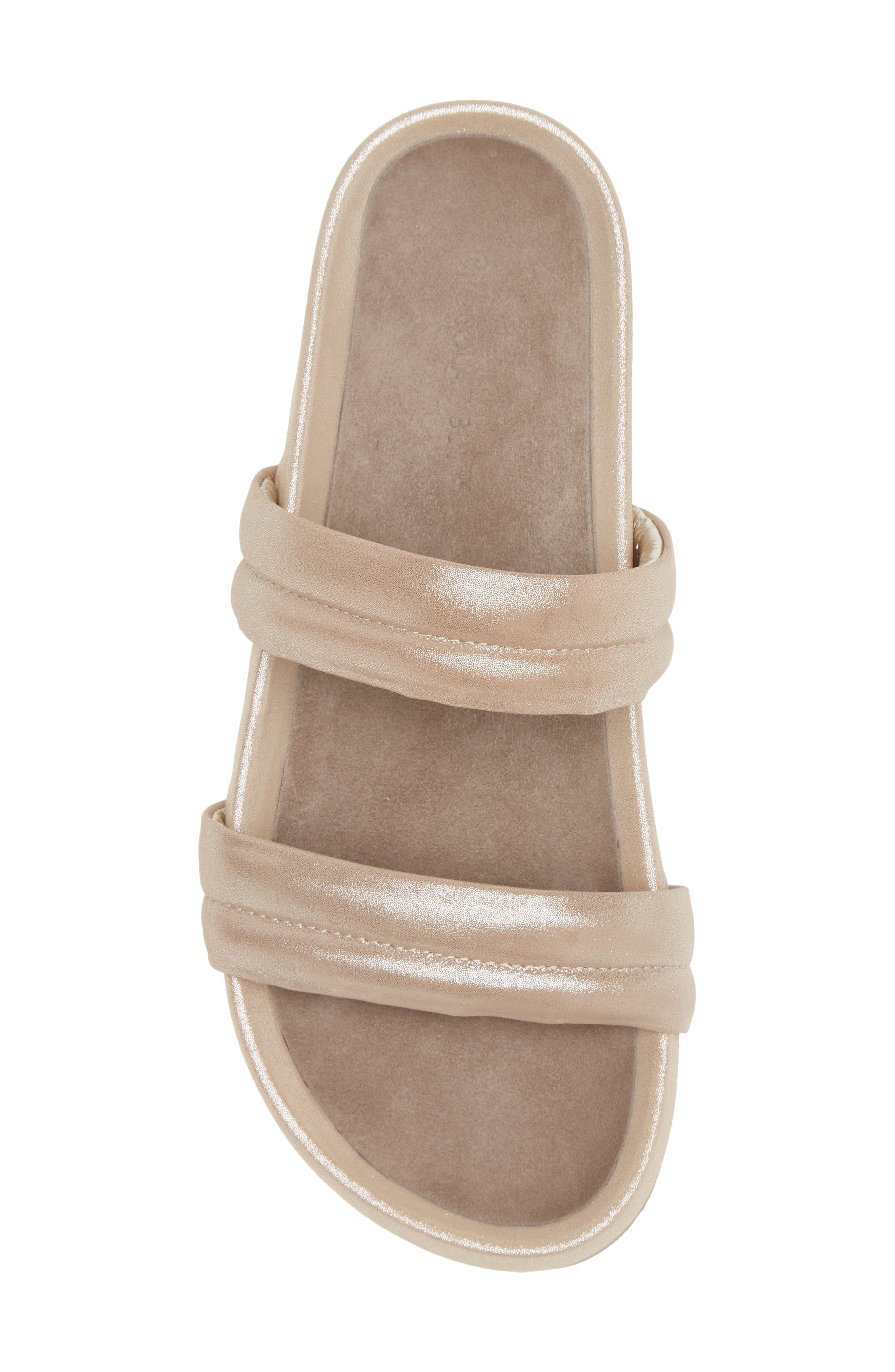 Davi Slide Sandal, Alternate, color, CHAMPAGNE LEATHER