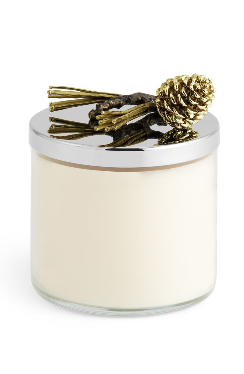 Michael Aram Pine Cone Three-Wick Scented Candle, Alternate, color, Silver/ Gold