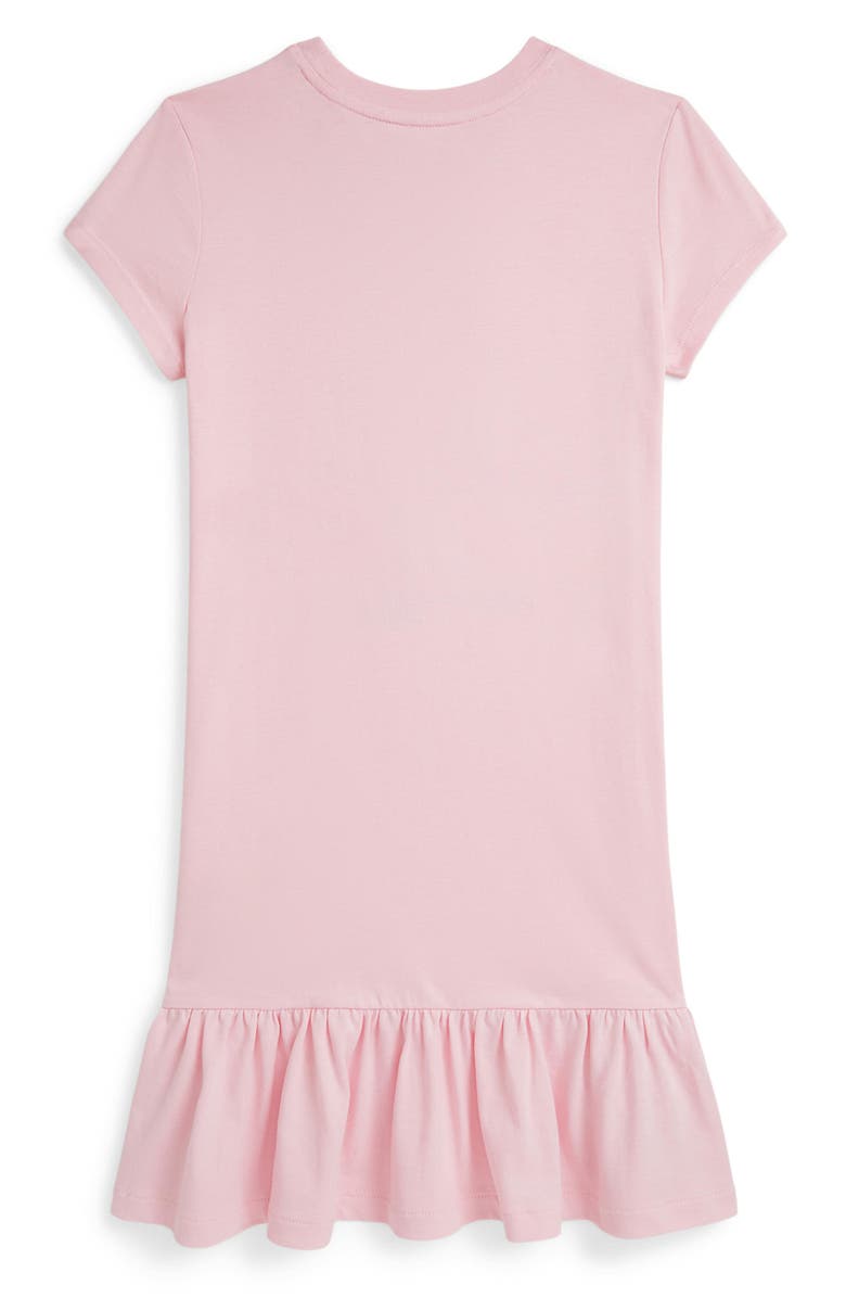 Polo Ralph Lauren Kids' Polo Bear Ruffle Jersey T-Shirt Dress, Alternate, color, Pink