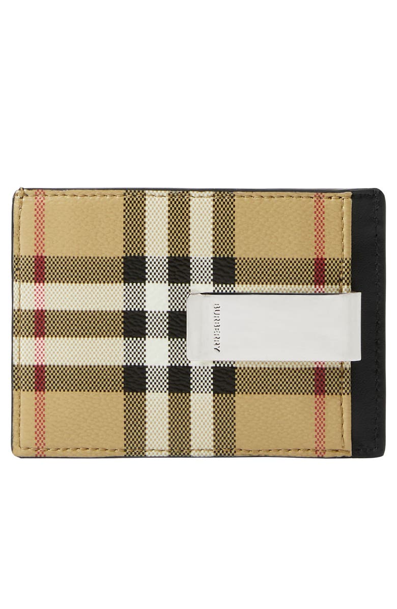 Burberry Chase Money Clip Card Case, Alternate, color, Archive Beige