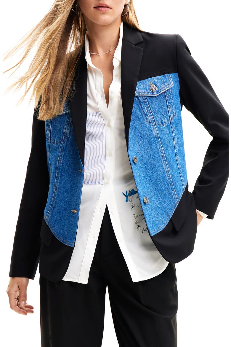 Hybrid Trucker Blazer, Main, color, BLUE