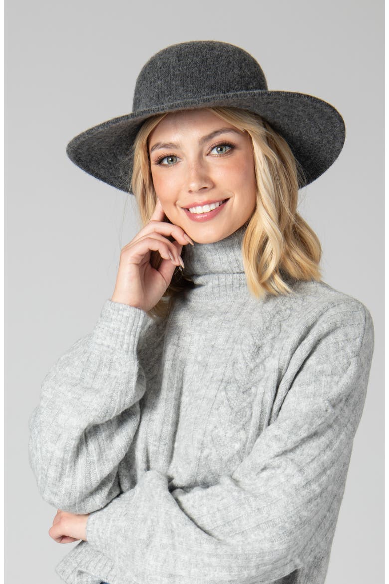 Knit Floppy Hat, Alternate, color, CHARCOAL