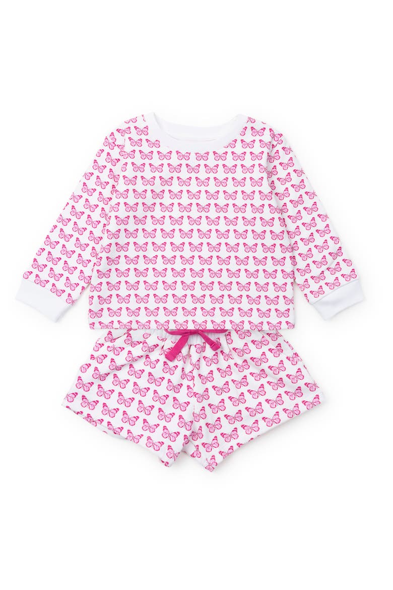 Stella Girls' Sweatshirt Short Set, Main, color, Cartie Butterflies