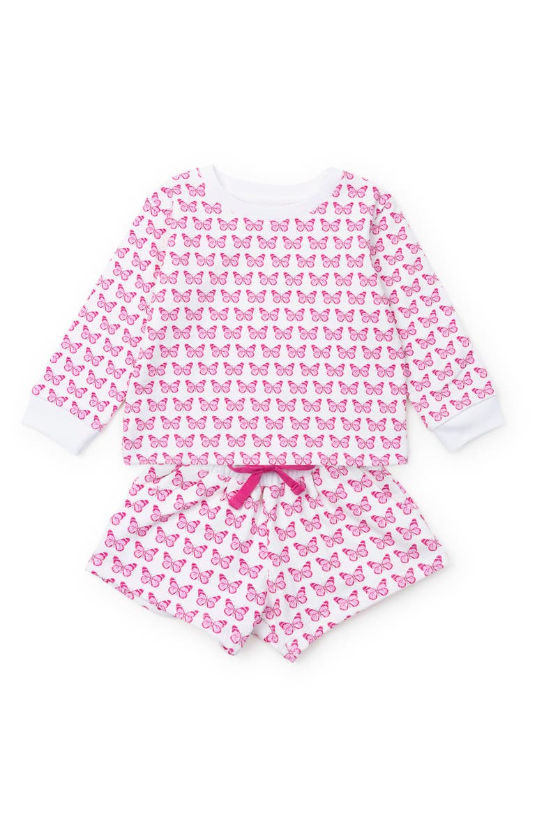Lila and Hayes Stella Girls' Sweatshirt Short Set, Main, color, Cartie Butterflies