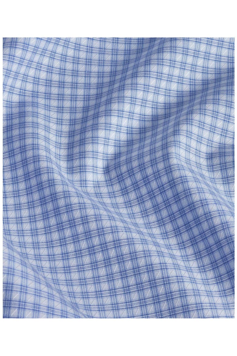 Trim Fit Dobby Microcheck Dress Shirt, Alternate, color, BLUE/ WHITE