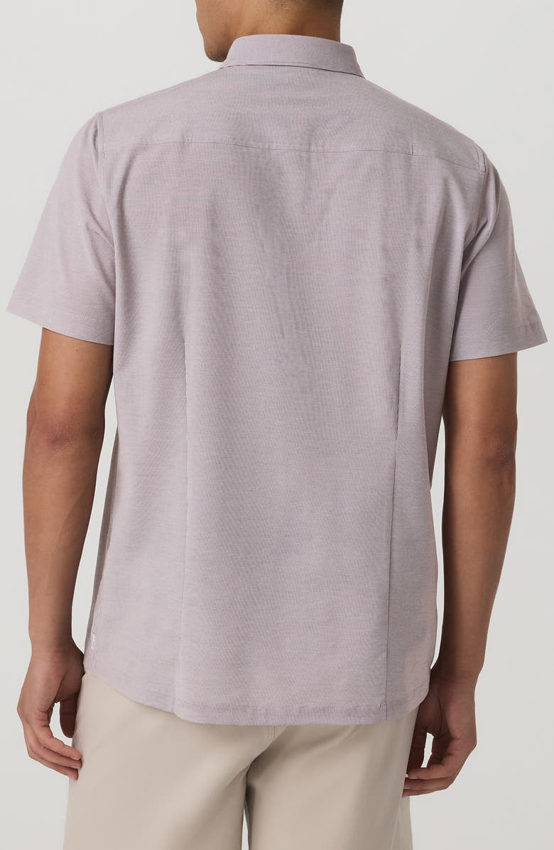 Vuori Short Sleeve Bridge Button-Up Shirt, Alternate, color, Sable Mini Stripe